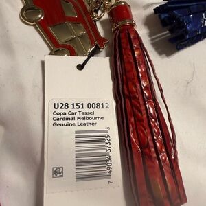 Brahmin Red Leather Tassel Key Holder